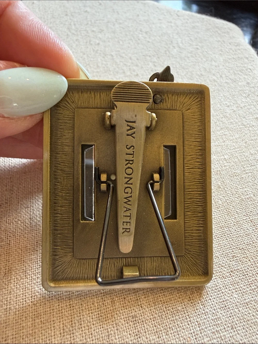 Jay Strongwater Cream and Gold Butterfly Mini Frame